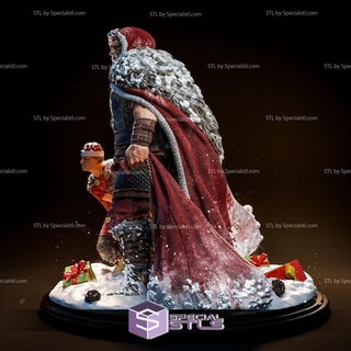 christmas warrior battle diorama 3d printing figurine 3d print model - Mito3D