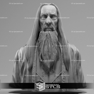 Christopher Lee Saruman Herr Ringe Büste bereit 3d drucken 3d print model - Mito3D