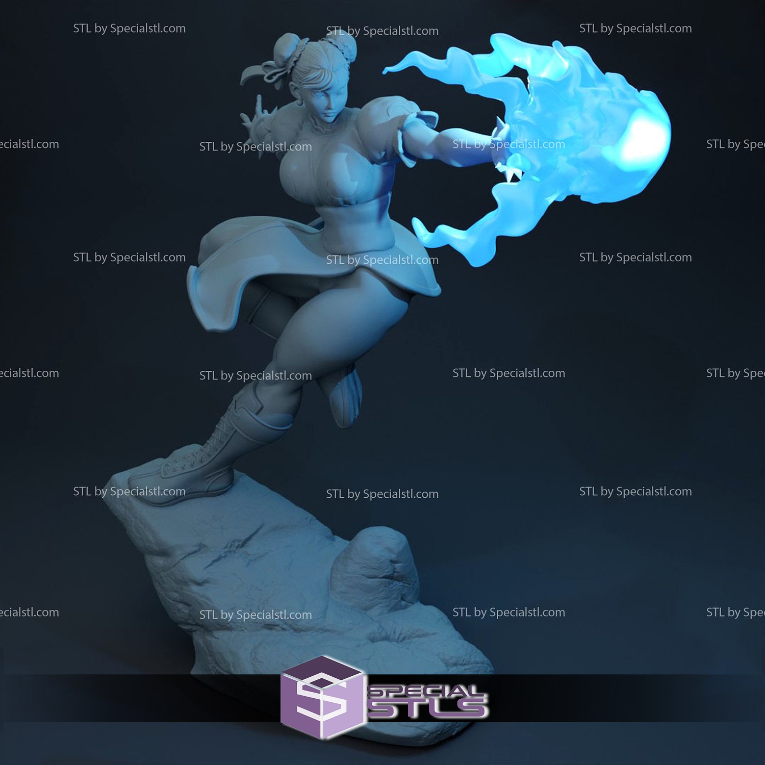 chun li stl arquivos v2 rua lutador 3D print model - Mito3D