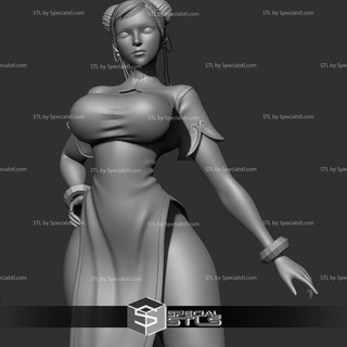 chun li in piedi 3d stampa figurina v5 strada combattente stl File 3d print model - Mito3D