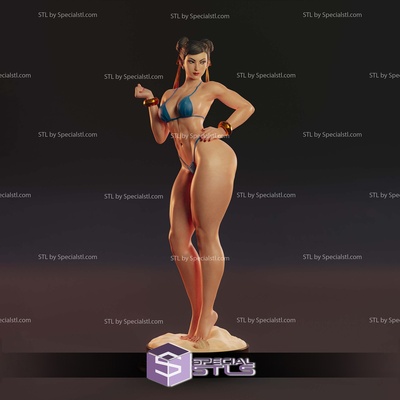 chun li sokak dövüşçü 6 bikini dijital heykel özel 3d print model - Mito3D