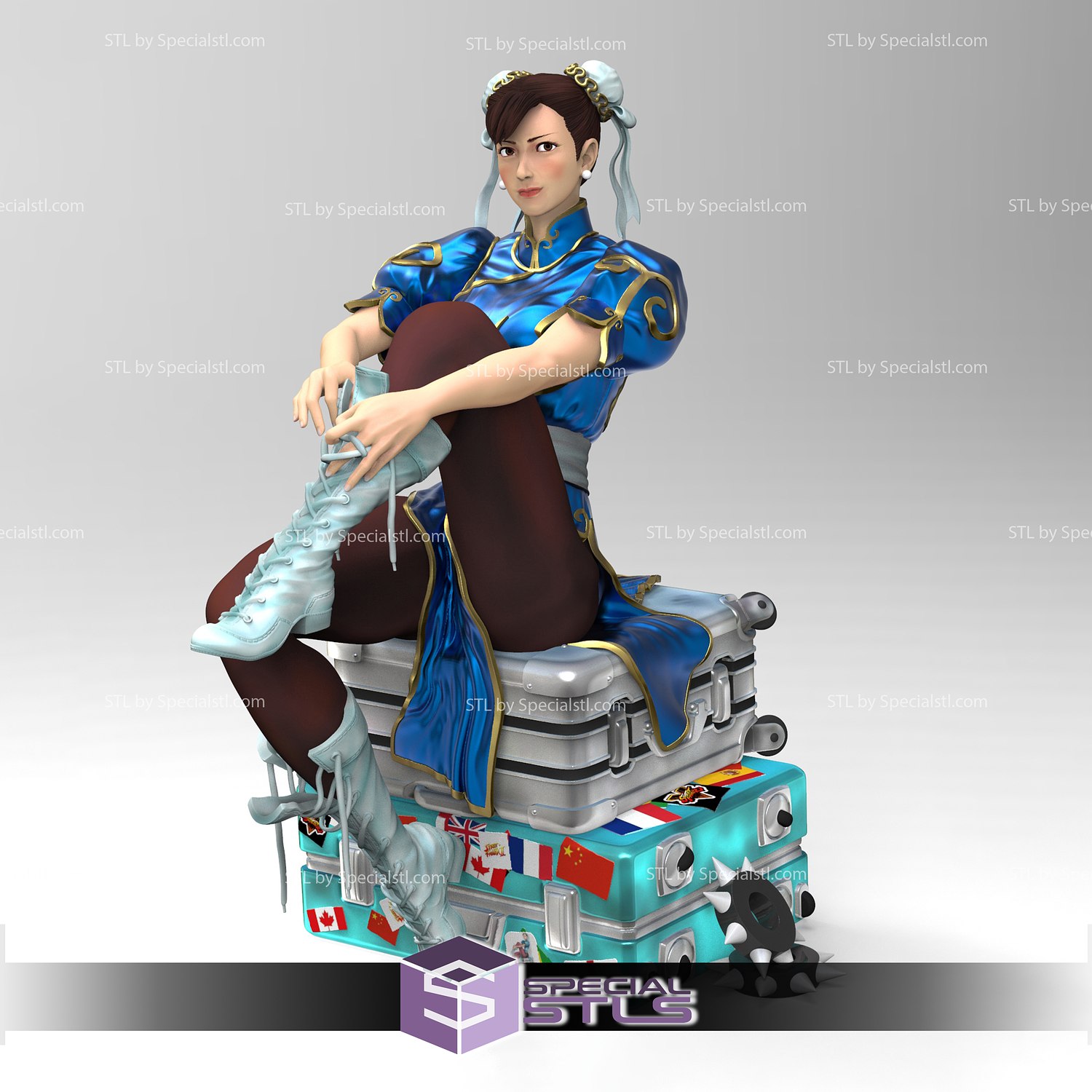 chunli suitcase 3d printing model street fighter stl files 3D print model - Mito3D