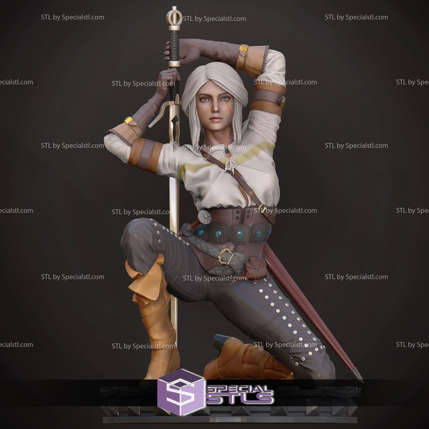 ciri sentado pose 3D print model - Mito3D