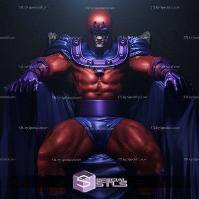 classic magneto on throne digital sculpture specialstl 3d print model - Mito3D