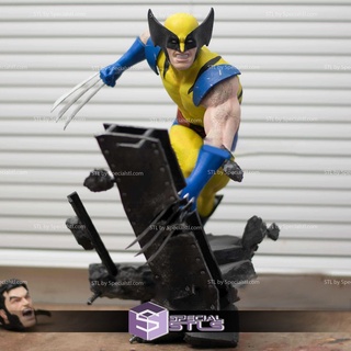 classic wolverine action pose 3d print model - Mito3D