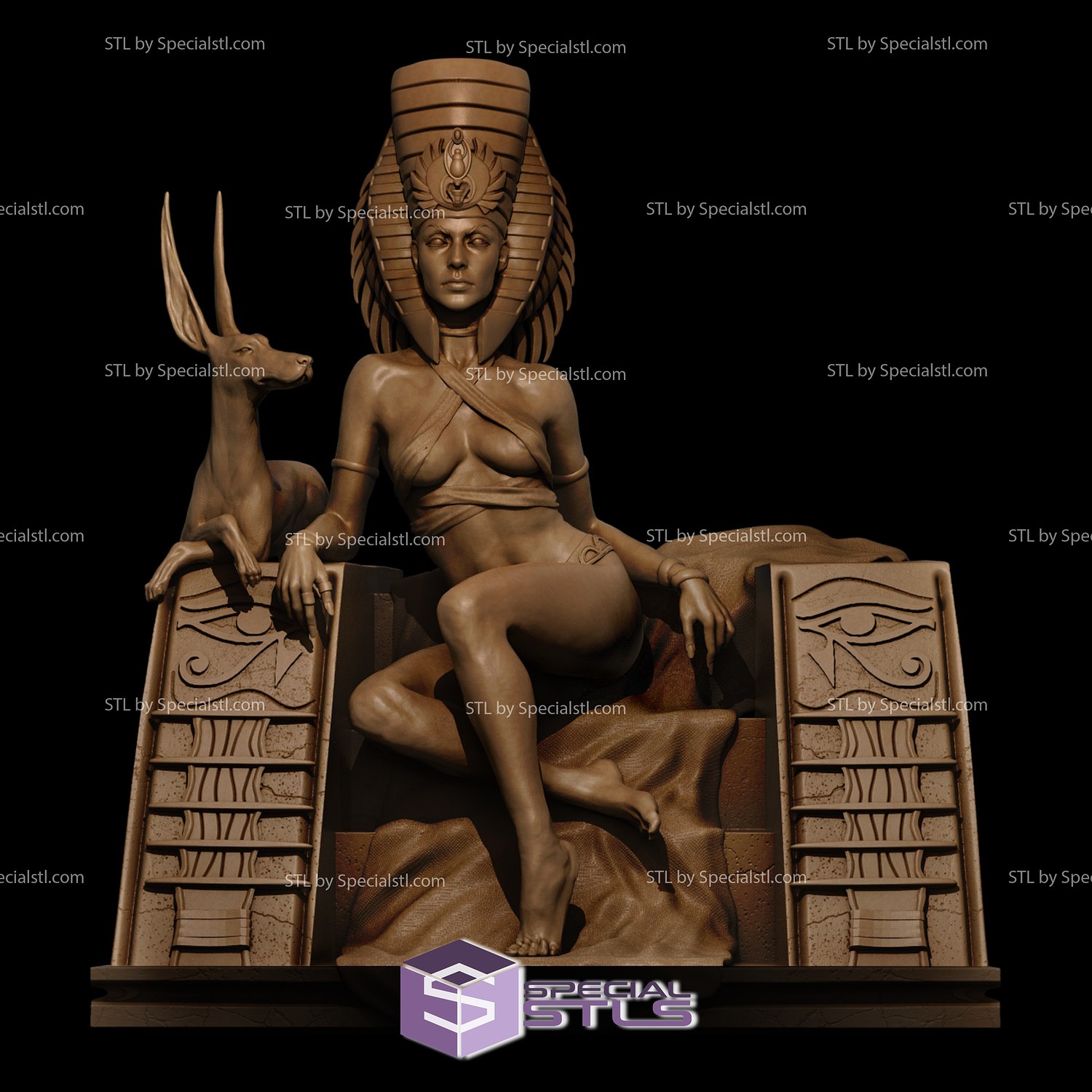 cleopatra sentado pose 3D print model - Mito3D