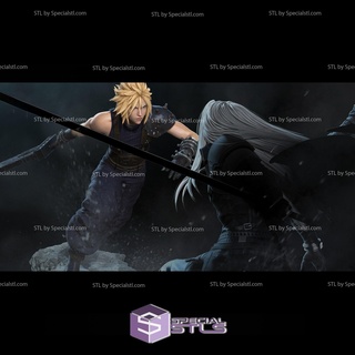 nuage sephiroth bataille stl dossiers 3d imprimable 3d print model - Mito3D