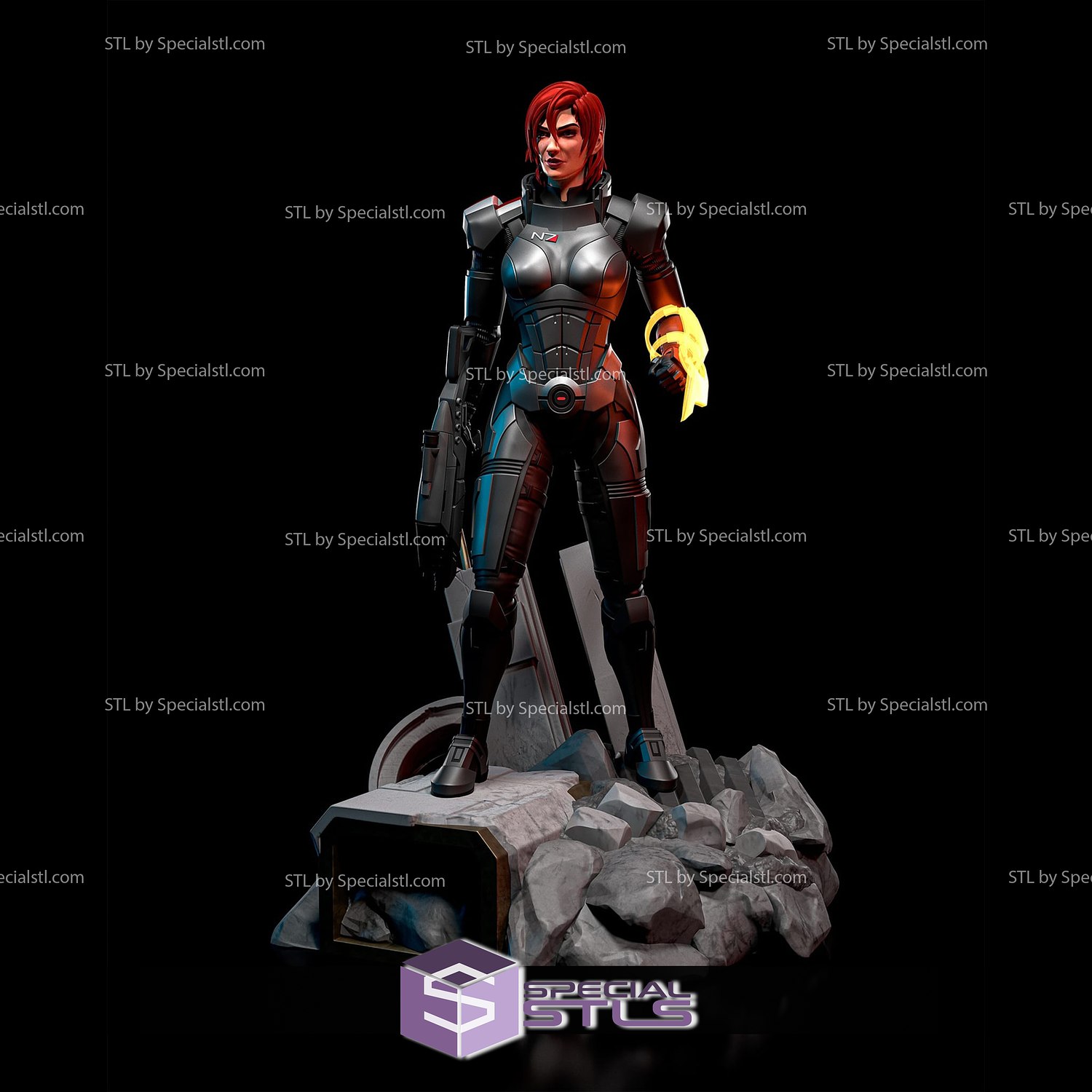 Kommandant Shepard weiblich Ausführung Masse 3D print model - Mito3D