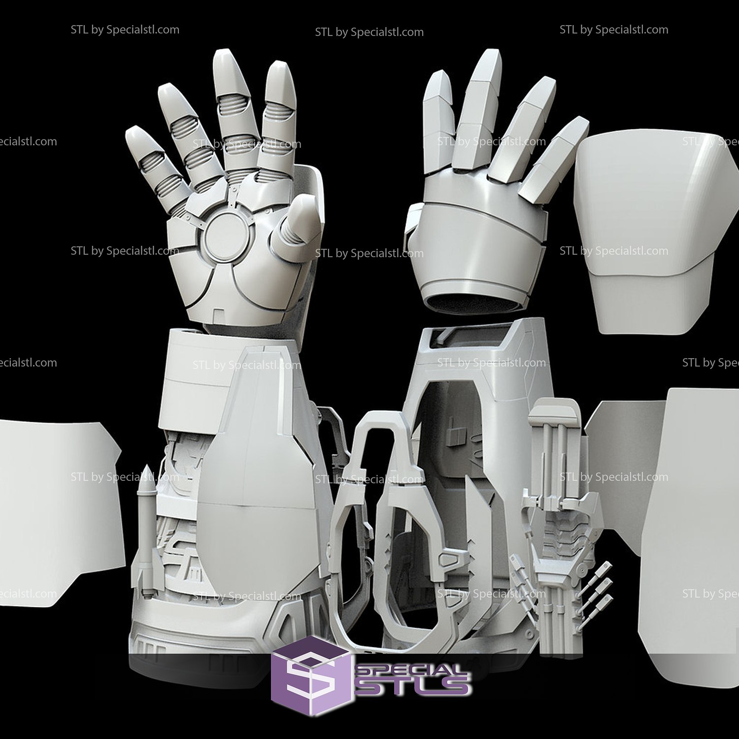cosplay iron man mark 42 gauntlet 3D print model - Mito3D
