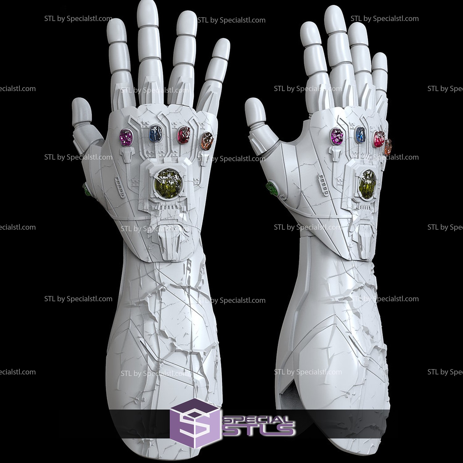 cosplay nano infinity gauntlet damaged version 3D print model - Mito3D