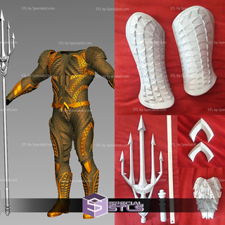 cosplay stl dossiers Aquaman Justice ligue corps armure 3d print model - Mito3D