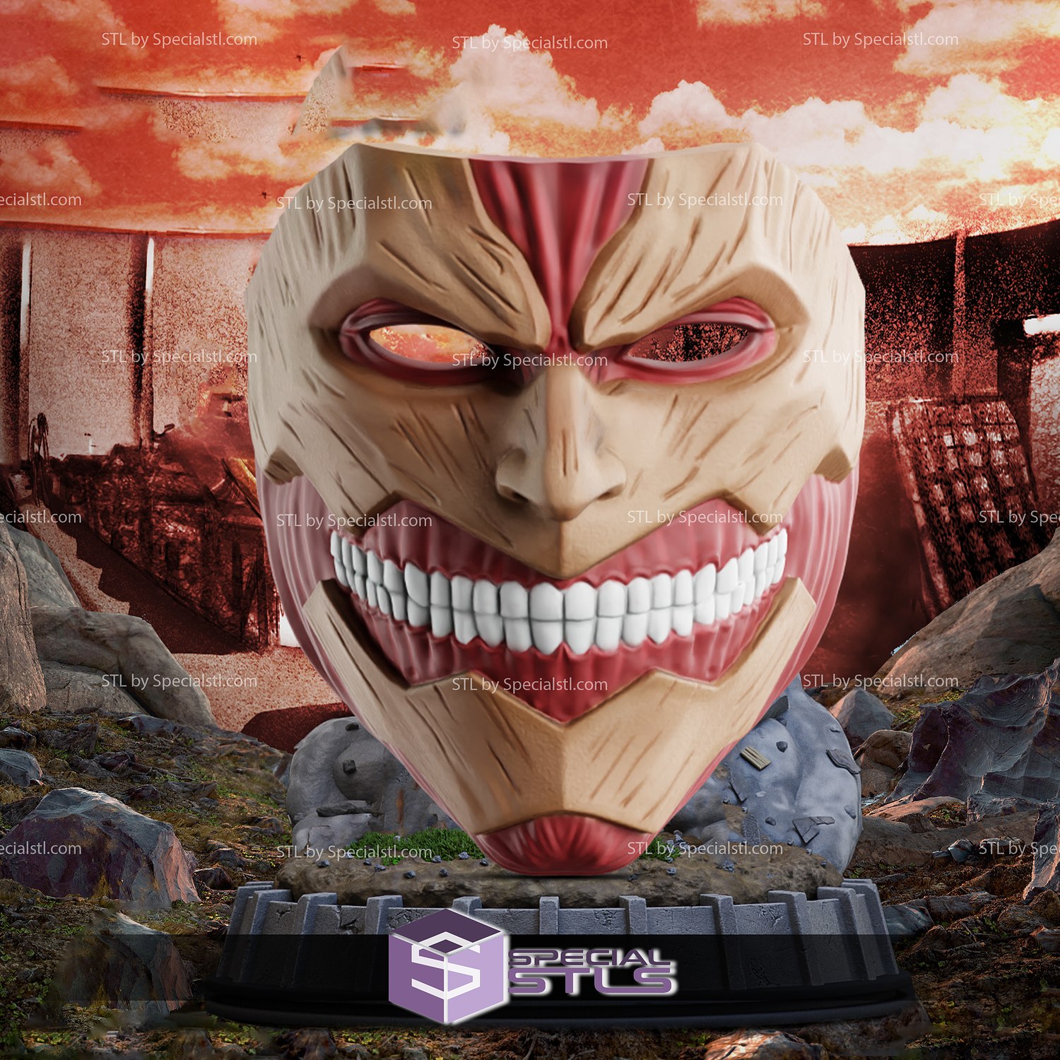 cosplay stl archivos blindado titán máscara usable 3D print model - Mito3D