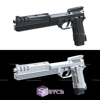 cosplay stl File auto 9 a9 beretta 93r robocop pistola 3d print model - Mito3D