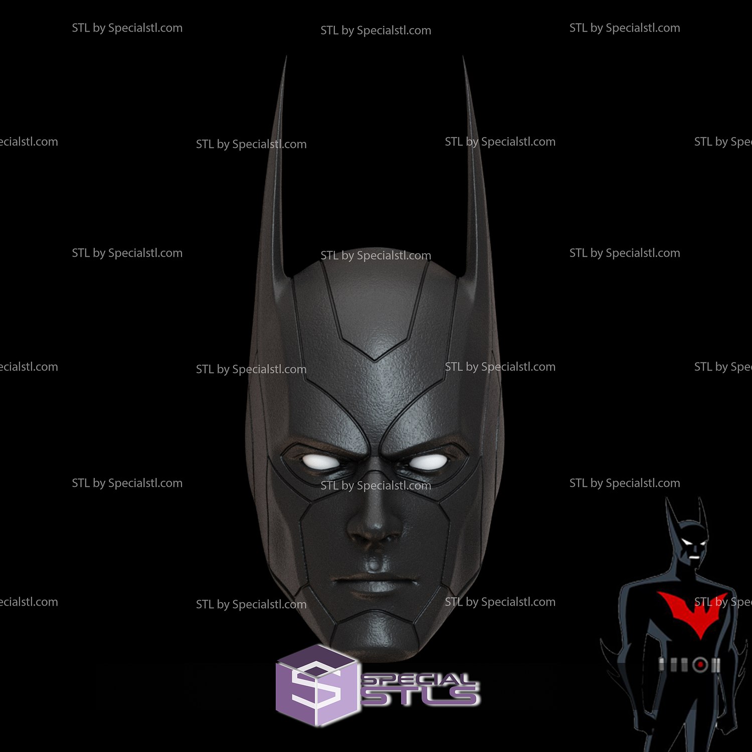 cosplay stl files batman beyond helmet 3d print wearable 3D print model - Mito3D