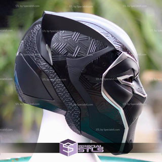 cosplay stl files black panther avengers infinity war helmet 3d print model - Mito3D