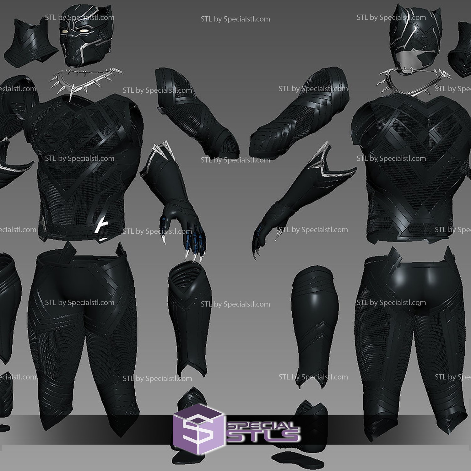 cosplay stl files black panther civil war armor 3D print model - Mito3D