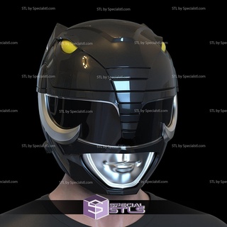 cosplay stl File nero ranger classico casco potente morphin energia 3d print model - Mito3D