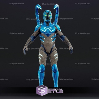 cosplay stl files blue beetle suit v2 wearable 3d print 3d print model - Mito3D