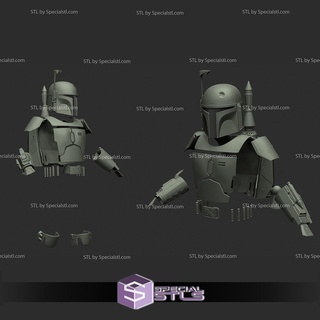 cosplay stl files boba fett full body armor 3d print wearable 3d print model - Mito3D