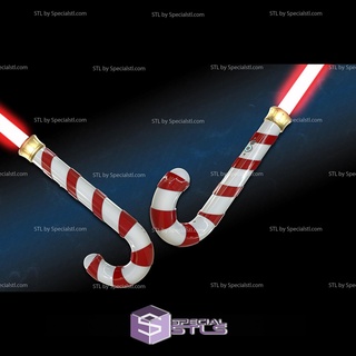 cosplay stl files candy cane lightsaber 3d print model - Mito3D