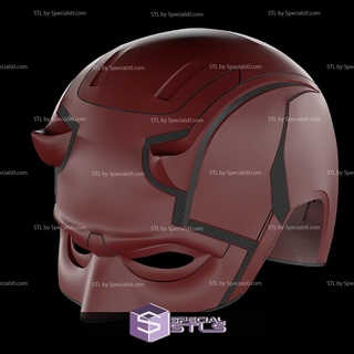 cosplay stl files daredevil classic helmet 3d print model - Mito3D