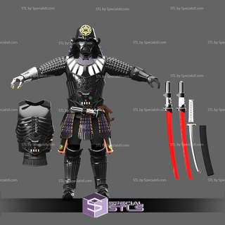 cosplay stl files darth vader samurai 3d print model - Mito3D