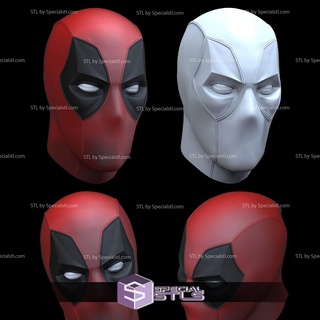 cosplay stl files deadpool mask faceshell interchangeable 3d print model - Mito3D