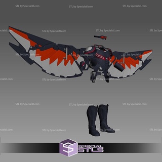 cosplay stl arquivos falcão asas mochila jato cheio armaduras 3d print model - Mito3D