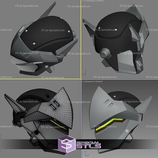 cosplay stl File genji overwatch casco maschera 3d print model - Mito3D