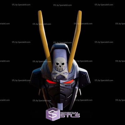 cosplay stl arquivos gundam osso cruzado capacete especial 3d print model - Mito3D