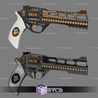cosplay stl files harley quinn suicide squad pistol gun 3d print model - Mito3D
