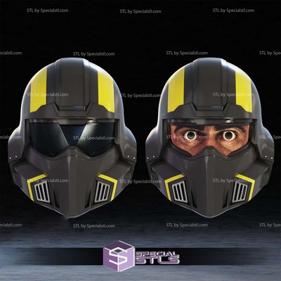 cosplay stl file helldivers 2 bo 01 casco speciale 3d print model - Mito3D