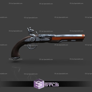 cosplay stl files jack sparrow flintlock pistol 3d print model - Mito3D