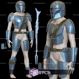 cosplay stl files mandalorian beskar steel armor 3d print model - Mito3D
