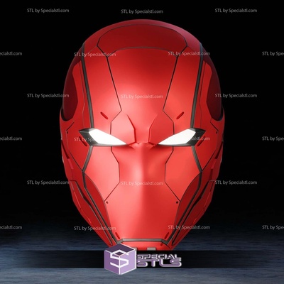 cosplay stl files mecha red hood helmet specialstl 3d print model - Mito3D