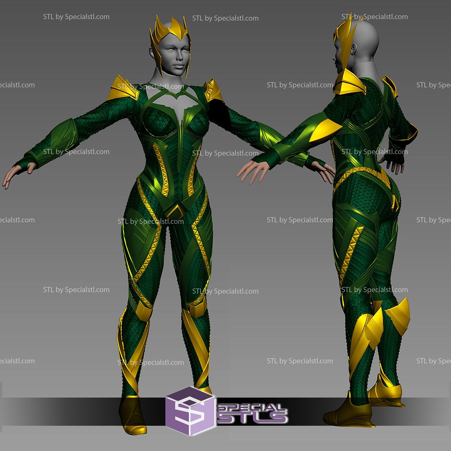 cosplay stl files mera aquaman full body armor cosplay stl files mera aquaman full body armor  3D print model - Mito3D