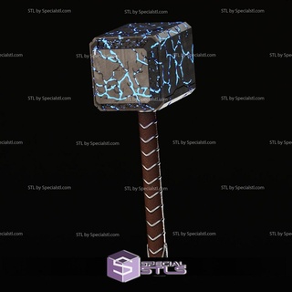 cosplay stl files mighty lady thor cracked hammer mjolnir 3d print wearable 3d print model - Mito3D