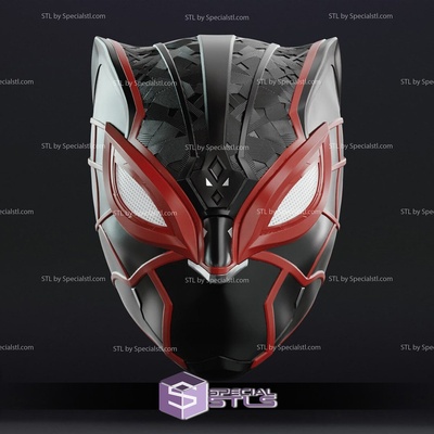 cosplay stl files miles black panther helmet 3d print specialstl 3d print model - Mito3D