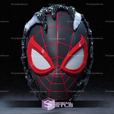 cosplay stl files miles morales spiderman 2 mask specialstl 3d print model - Mito3D