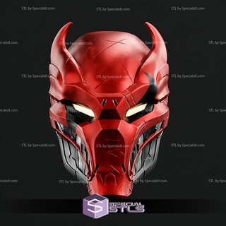 cosplay stl archivos rojo capucha shinobi máscara 3d impresión usable 3d print model - Mito3D