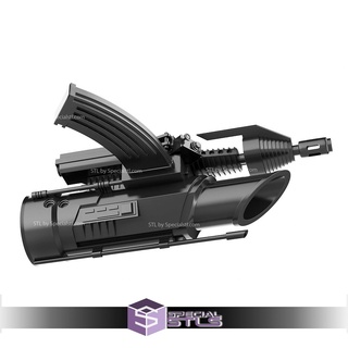 cosplay stl files robocop 1987 gun arm hand blaster 3d print model - Mito3D