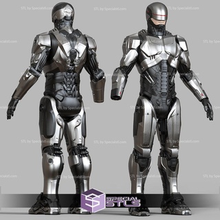 cosplay stl files robocop silver suit 2014 3d print model - Mito3D