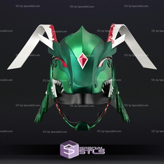 Kostüm oyunu stl Dosyalar Sengoku yeşil bekçi kask giyilebilir 3d Yazdır 3d print model - Mito3D