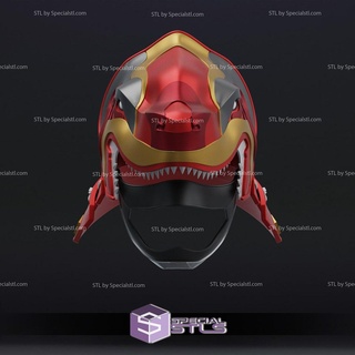 cosplay stl File sengoku rosso ranger casco indossabile 3d Stampa 3d print model - Mito3D