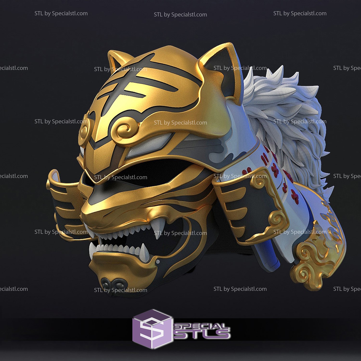 cosplay stl archivos sengoku blanco guardabosque casco usable 3D print model - Mito3D