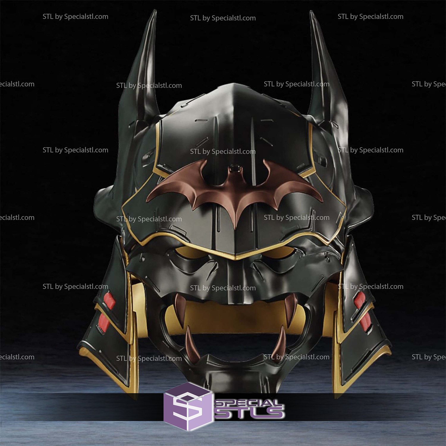 cosplay stl arquivos shogun detetive capacete especial batman 3D print model - Mito3D