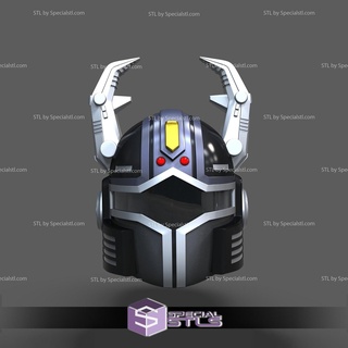 cosplay stl File argento metallico Beetleborg casco 3d print model - Mito3D