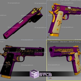 cosplay stl files suicide squad joker 19ready 3d print colt pistol gun 3d print model - Mito3D