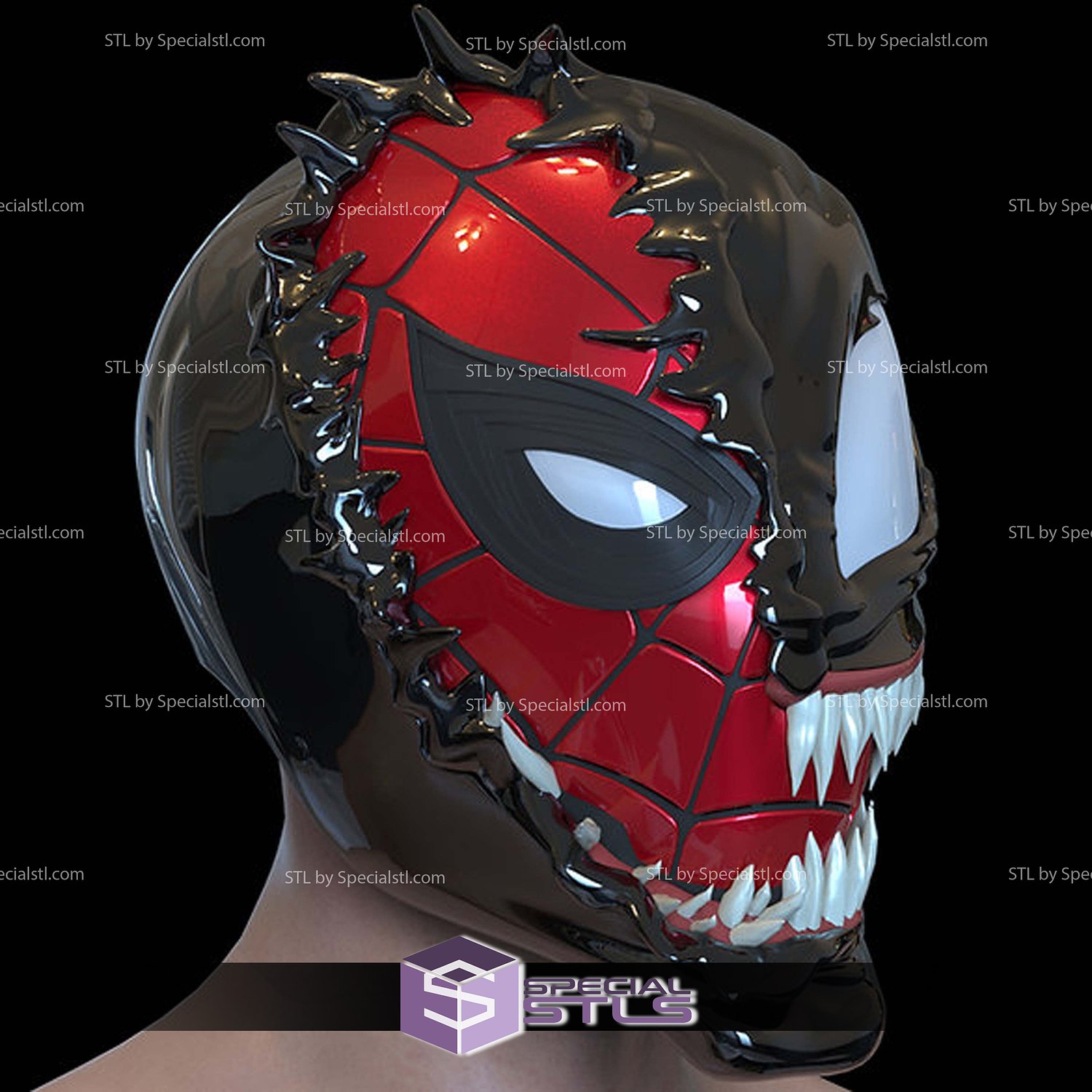 kostüm oyunu stl dosyalar değiştirilebilir zehir kask zehirlenmiş spider man özel 3D print model - Mito3D