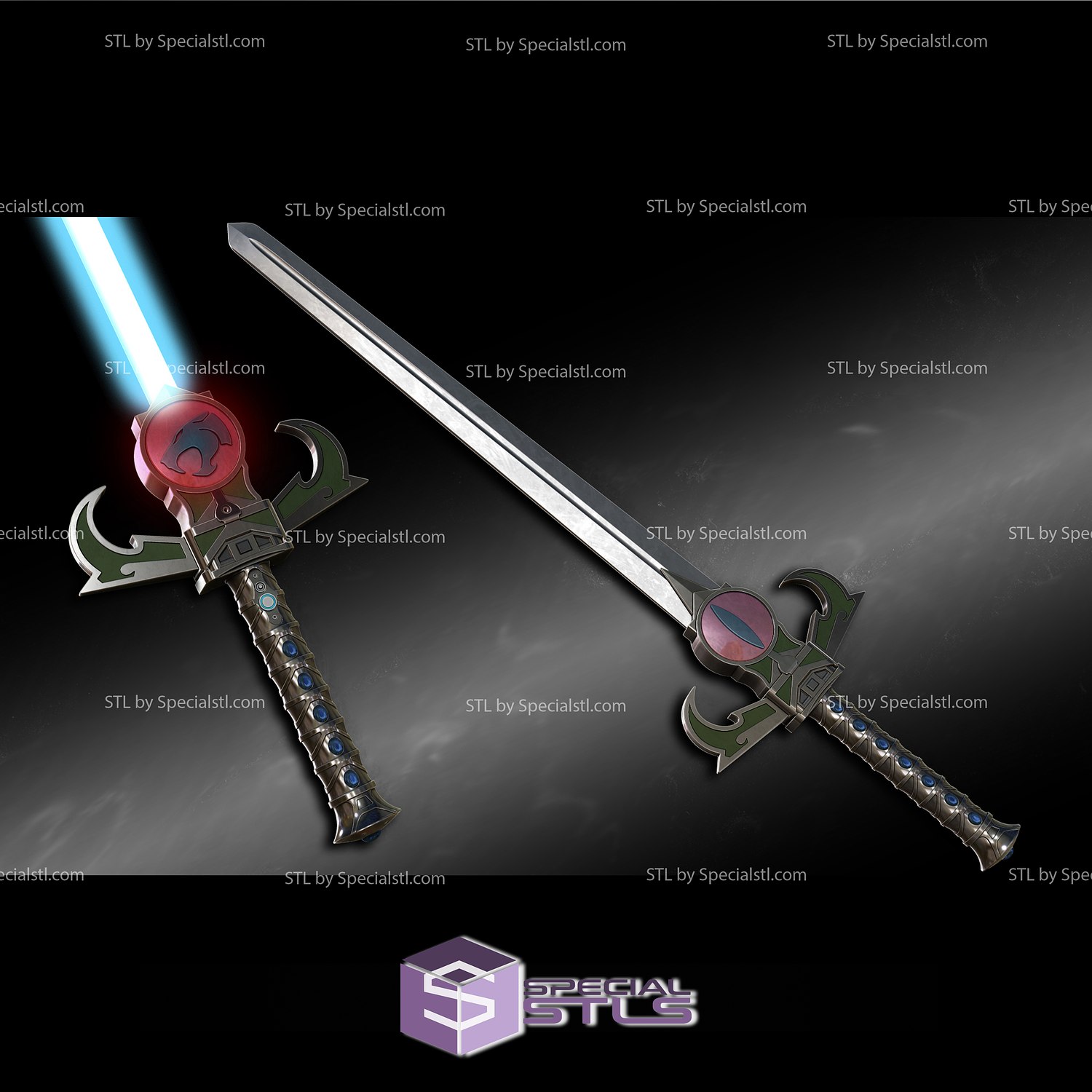 cosplay stl dossiers épée présages 3D print model - Mito3D